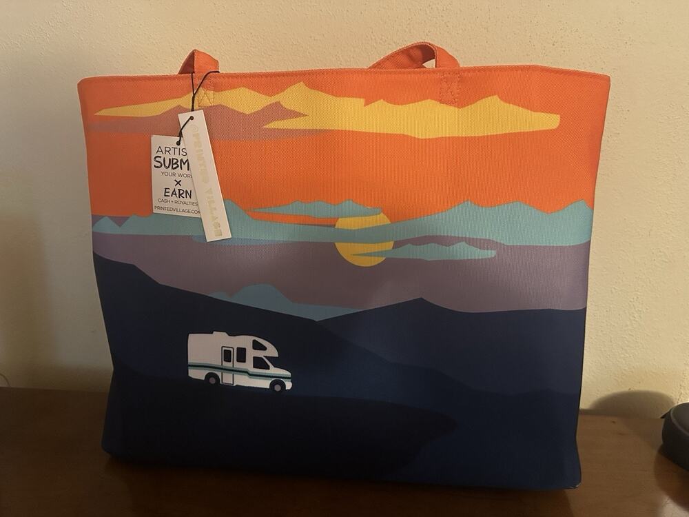 Printed Village Sarah Bach Women's Tote Bag 14” X 17” X 6” Vintage Look RV